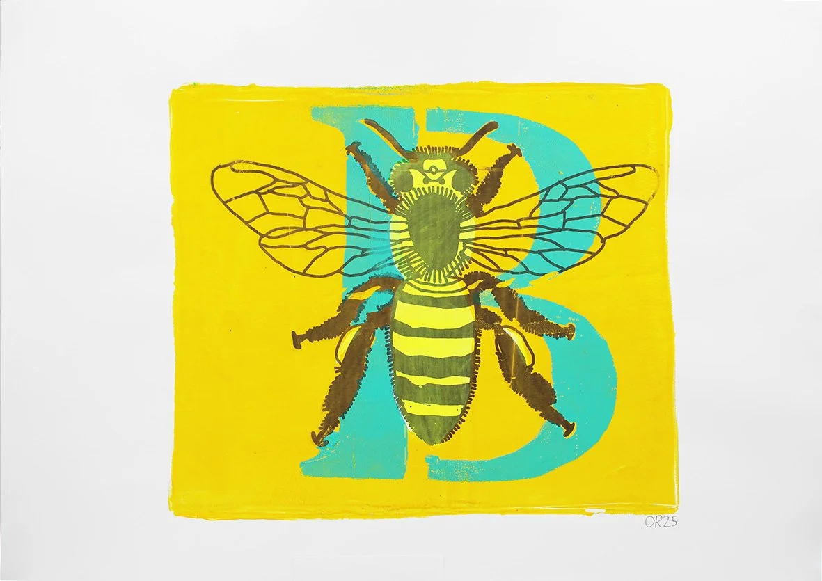 Busto Bee Gel Print, Yellow and Turquoise, A2, 2025 WEB.jpg
