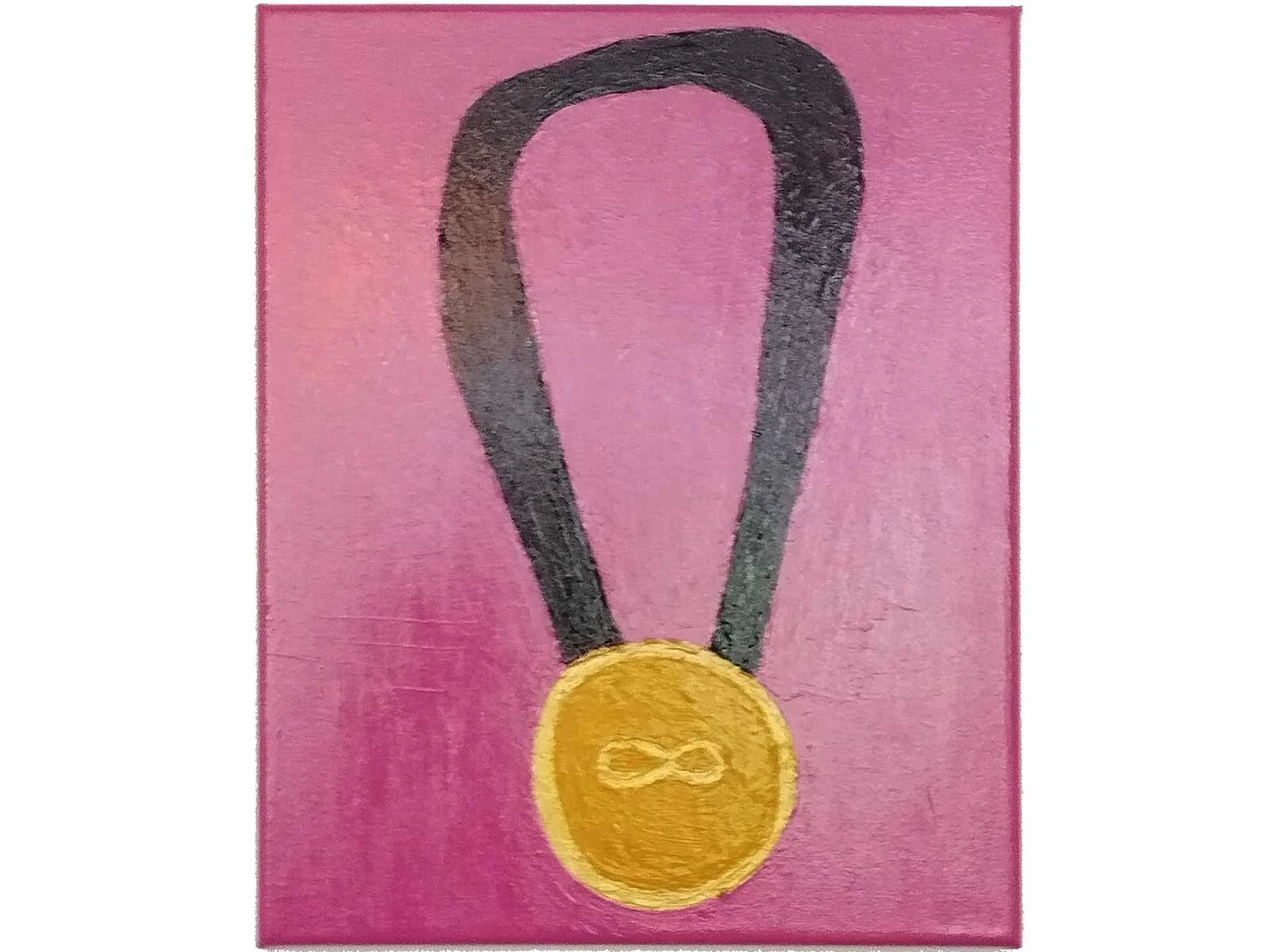 Infinity Medal Magenta acrylic on canvas board 2024