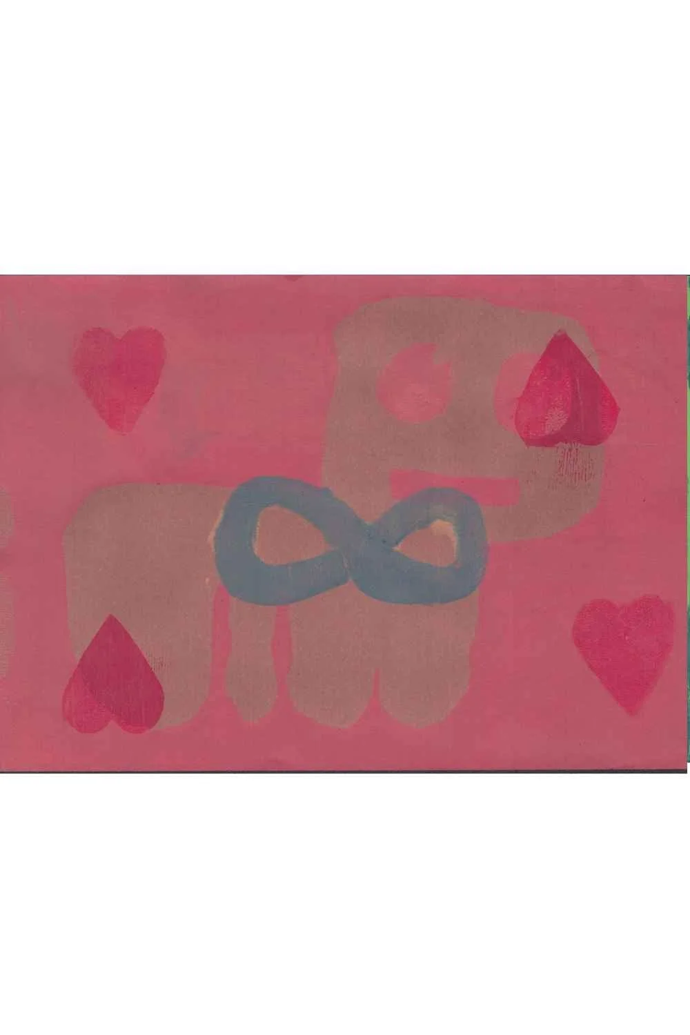Hearts, Infinity, and Autism Creature on Red, A4 Gel Print 2026