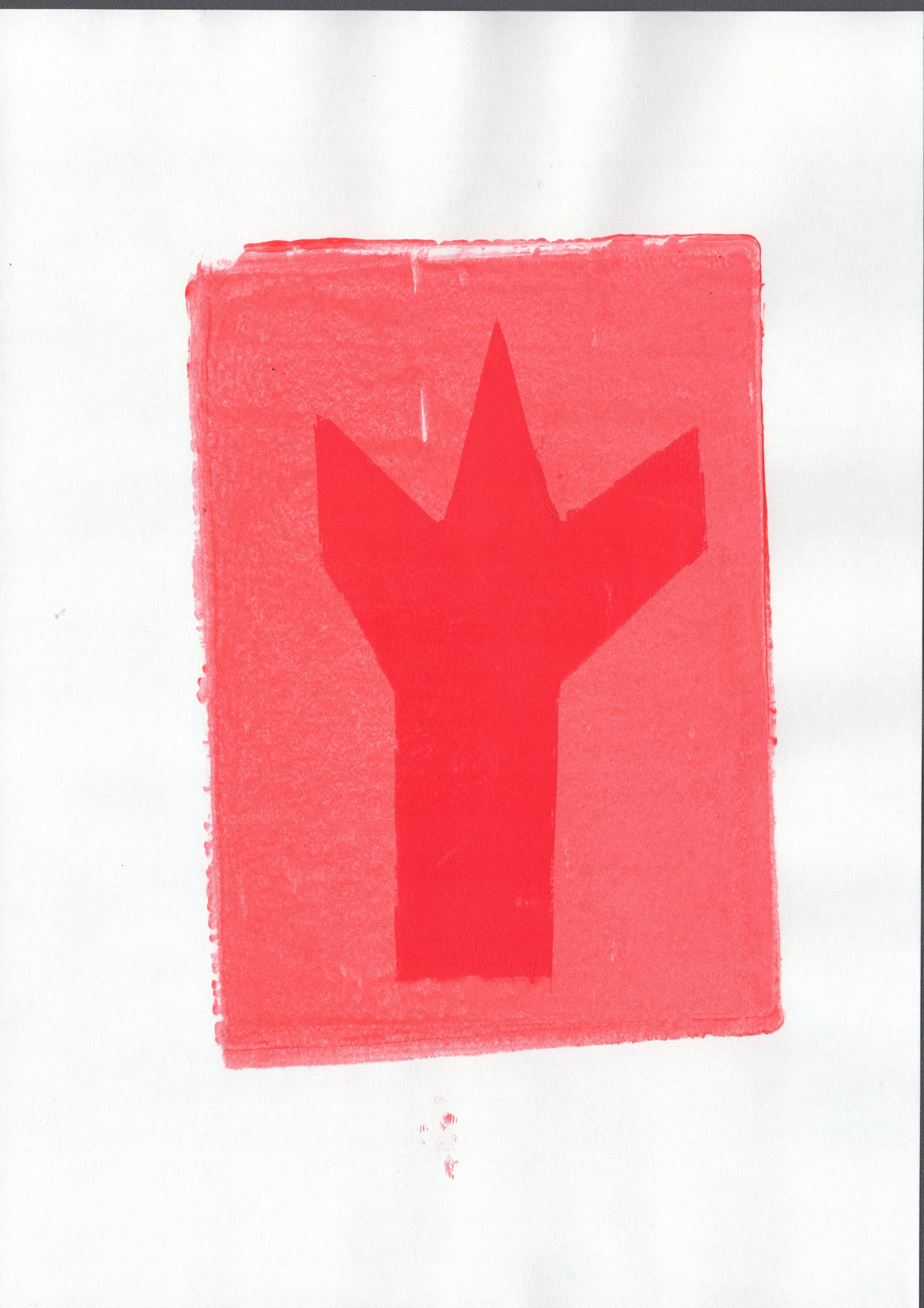 Red Branches on Red, A4 Gel Print 2026