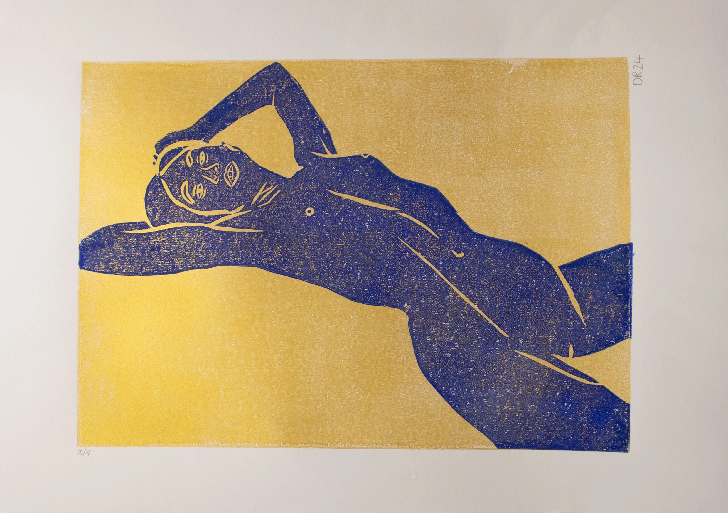 Reclining Nude Blue on Gold Linoprint A2 2025 WEB.jpg