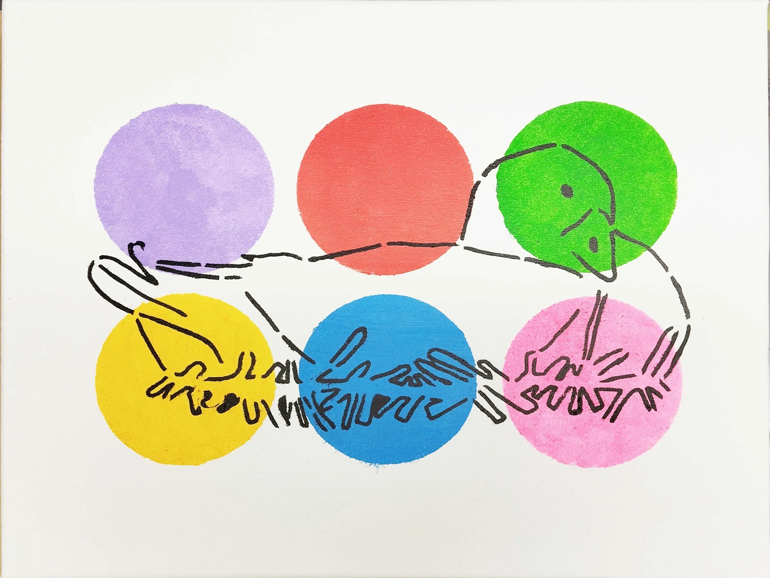 Goose in nest Pochoir outline canvas A3 2025