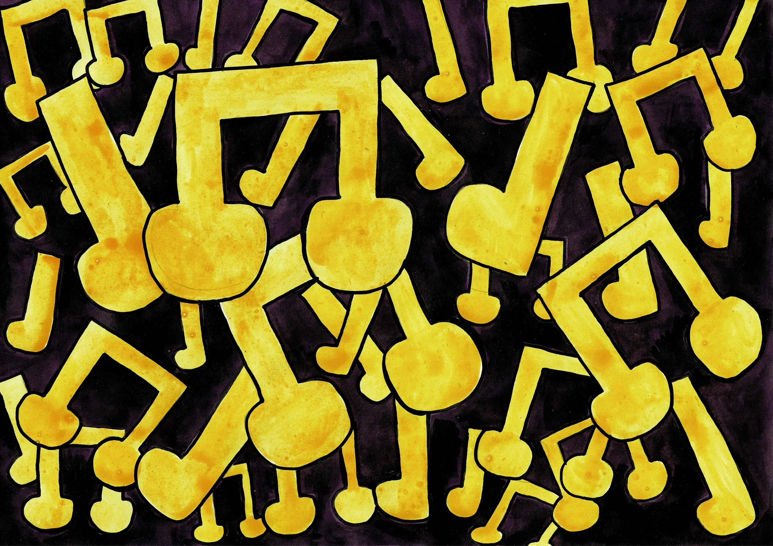Music Notes - Ink on paper A4 2024