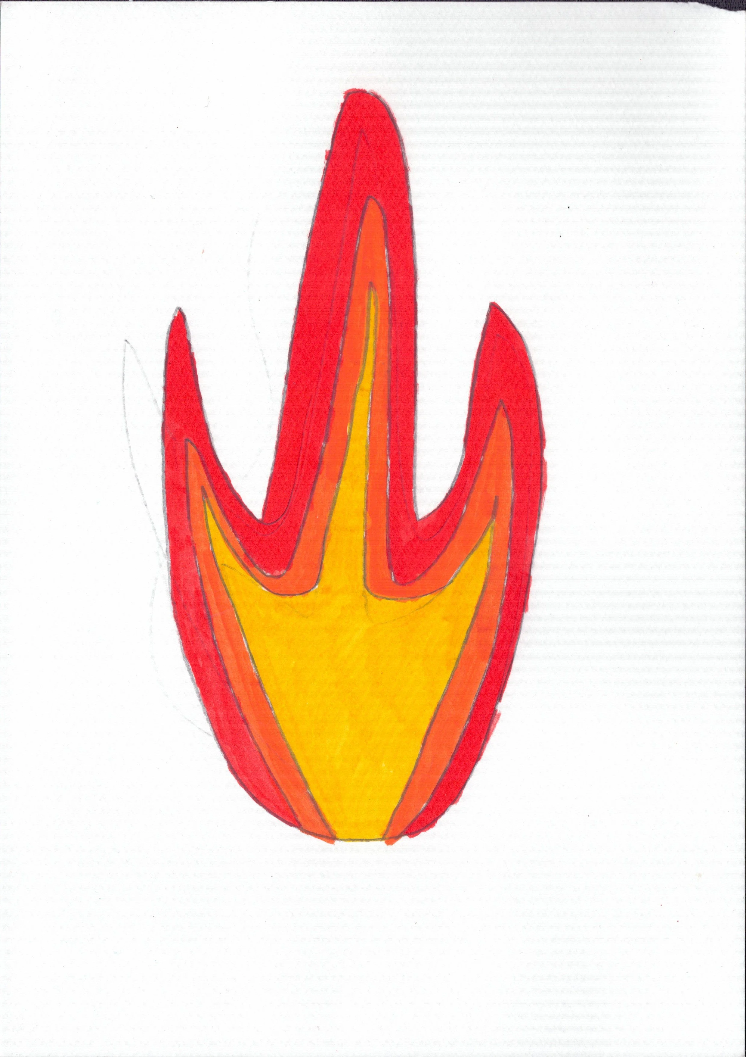 Flame of love, Acrylic Marker on A4 paper, 2026. 