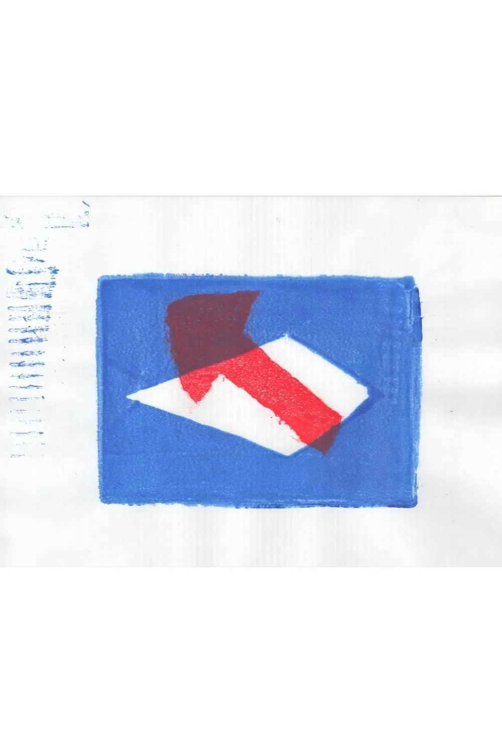 Red Diagonal Arrow on Blue, A4 Gel Print 2026