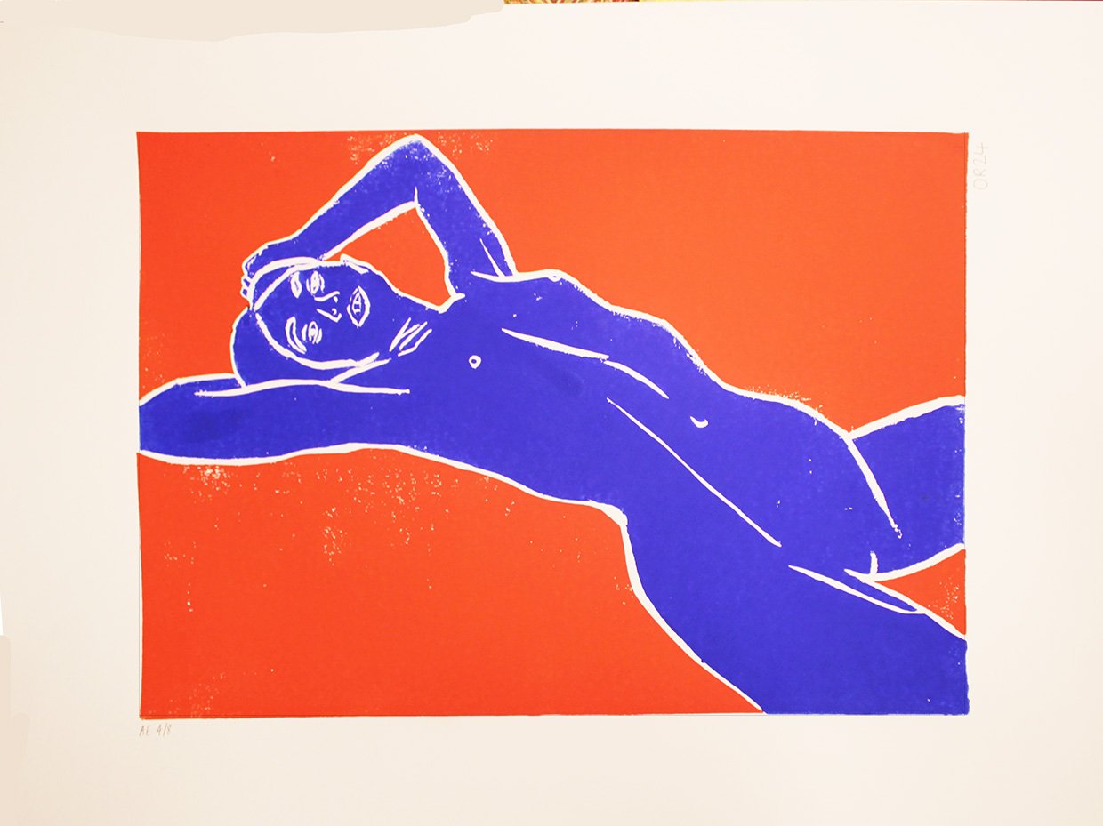 Reclining Nude Blue on Red Linoprint A2 2025 WEB.jpg