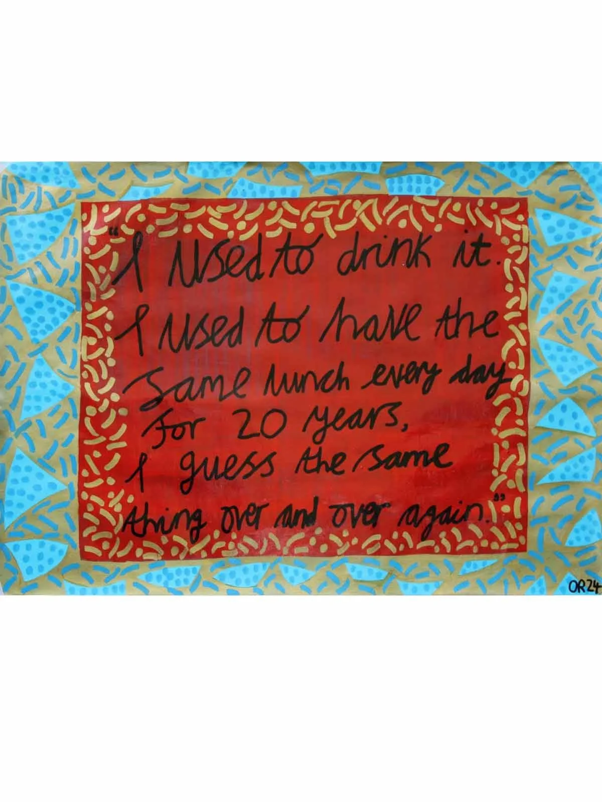 'I used to drink it' version 2 Acrylic on paper 420mm x 594mm A3 web 2024