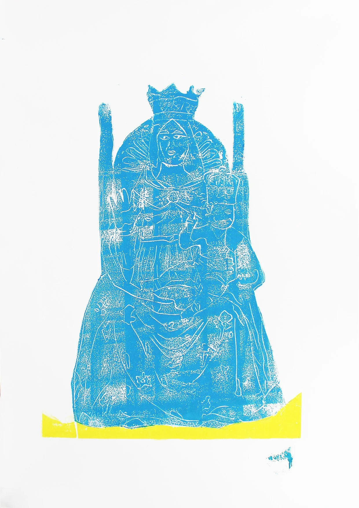 Madonna Blue and Yellow on White Lino A2 2025 web.jpg