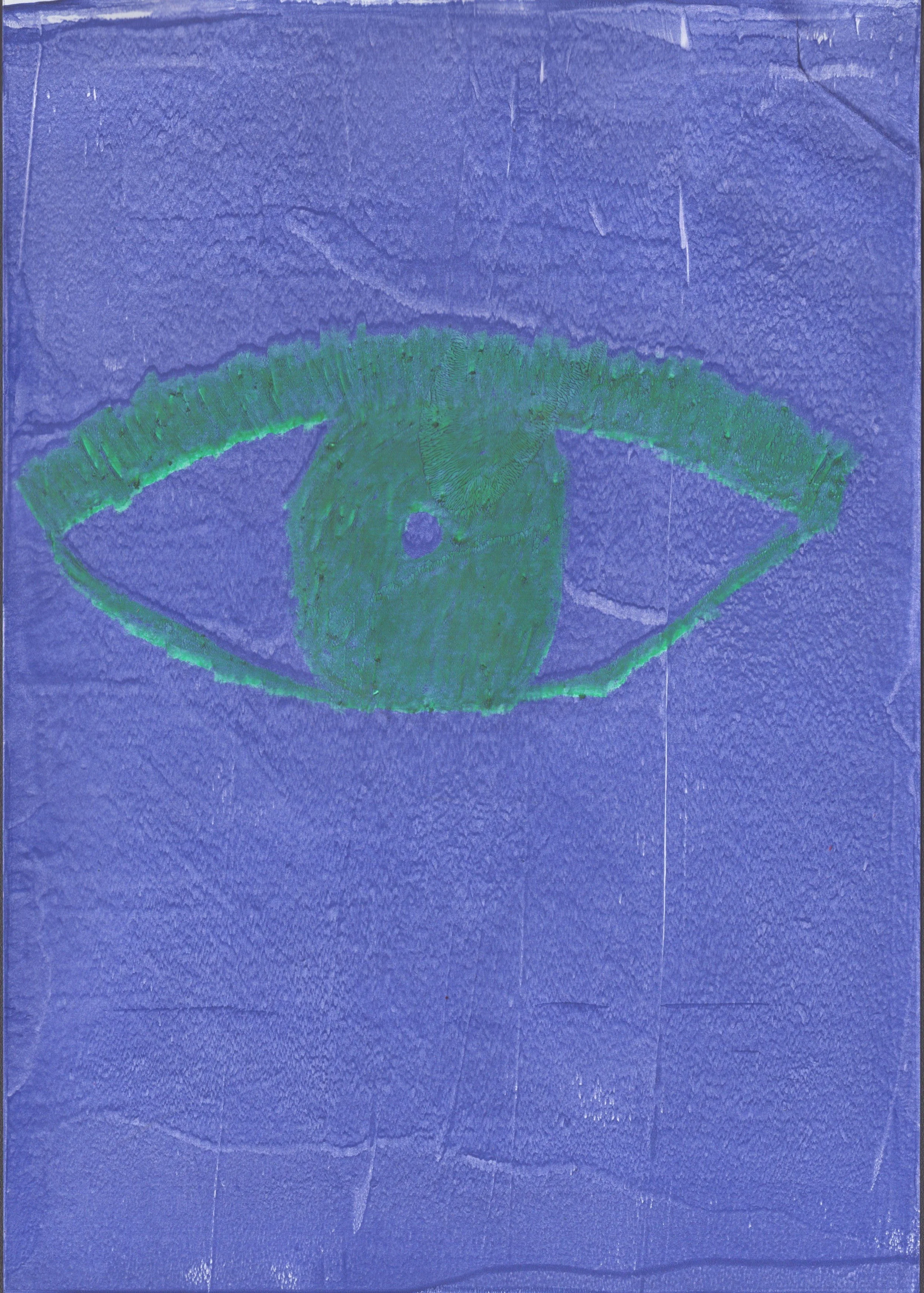 Green Eye on Blue 2, A4 Gel Print 2026