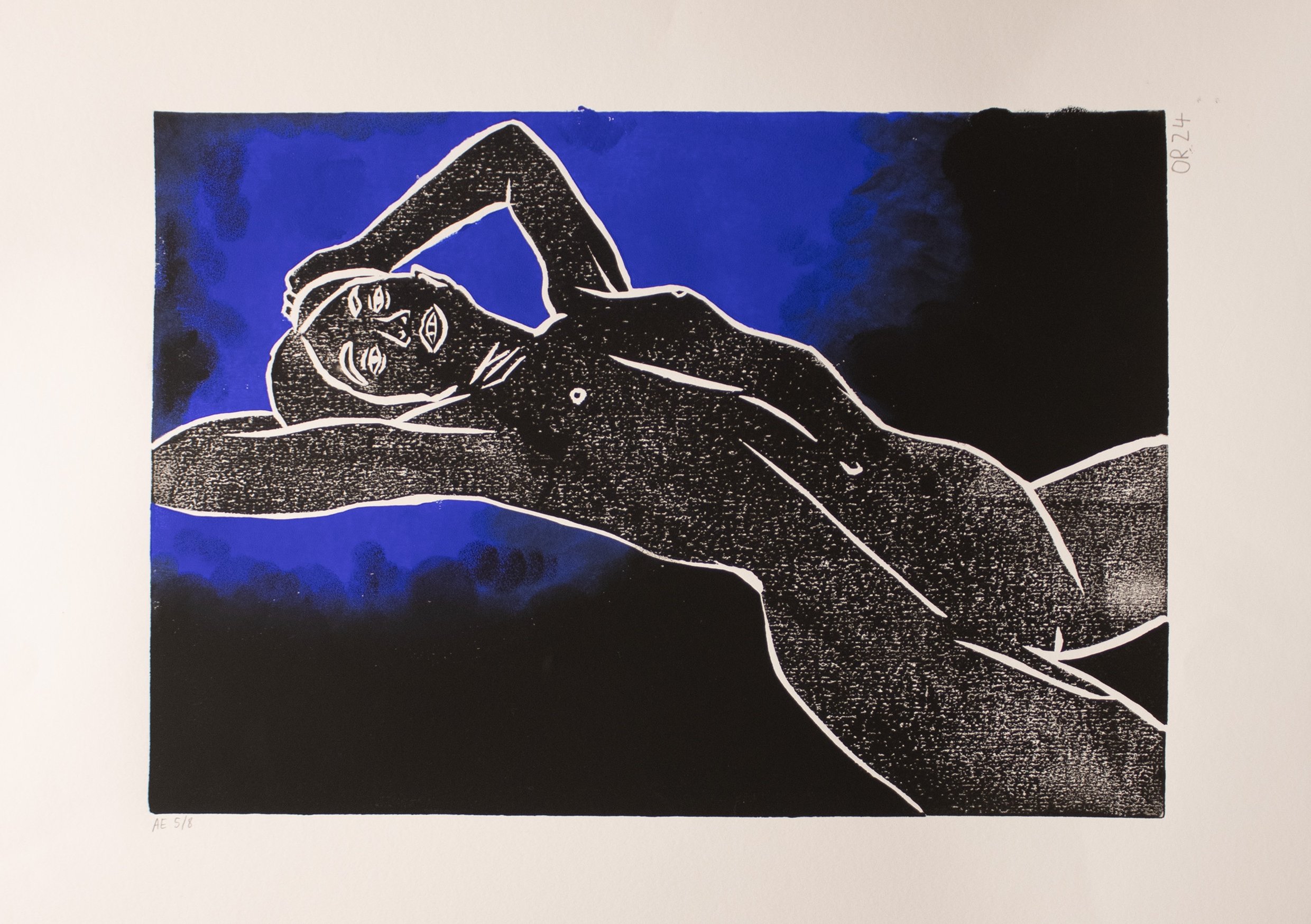 Reclining Nude Black & Blue Linoprint A2 2025 WEB.jpg
