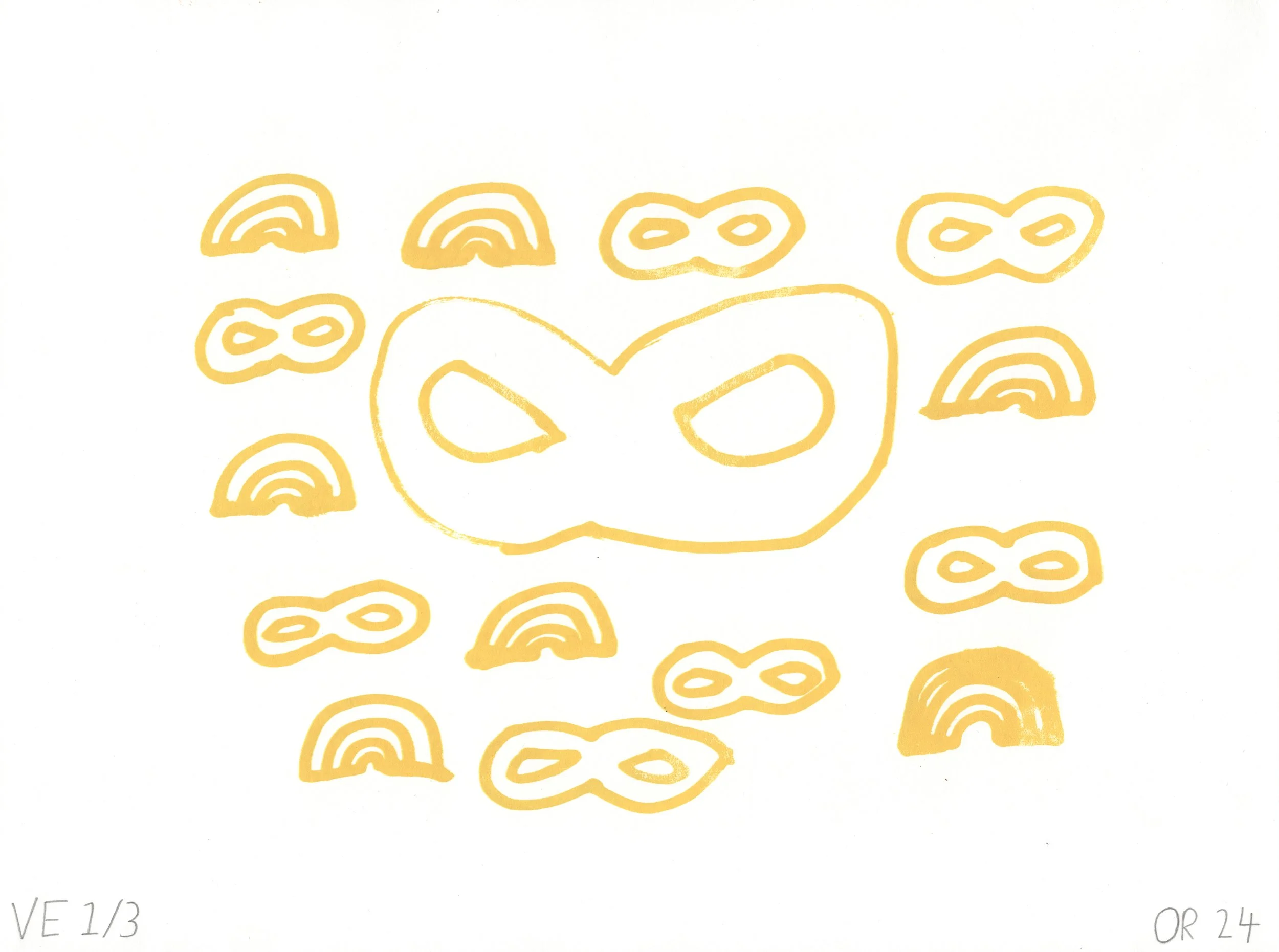 infinity rainbow yellow screen-print 2024