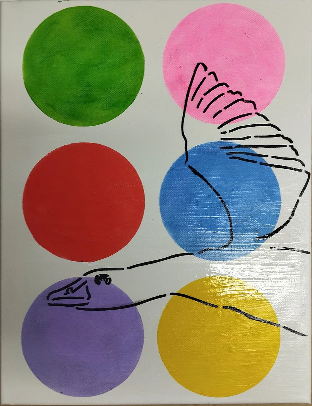 Goose flying front acrylic on canvas 2025