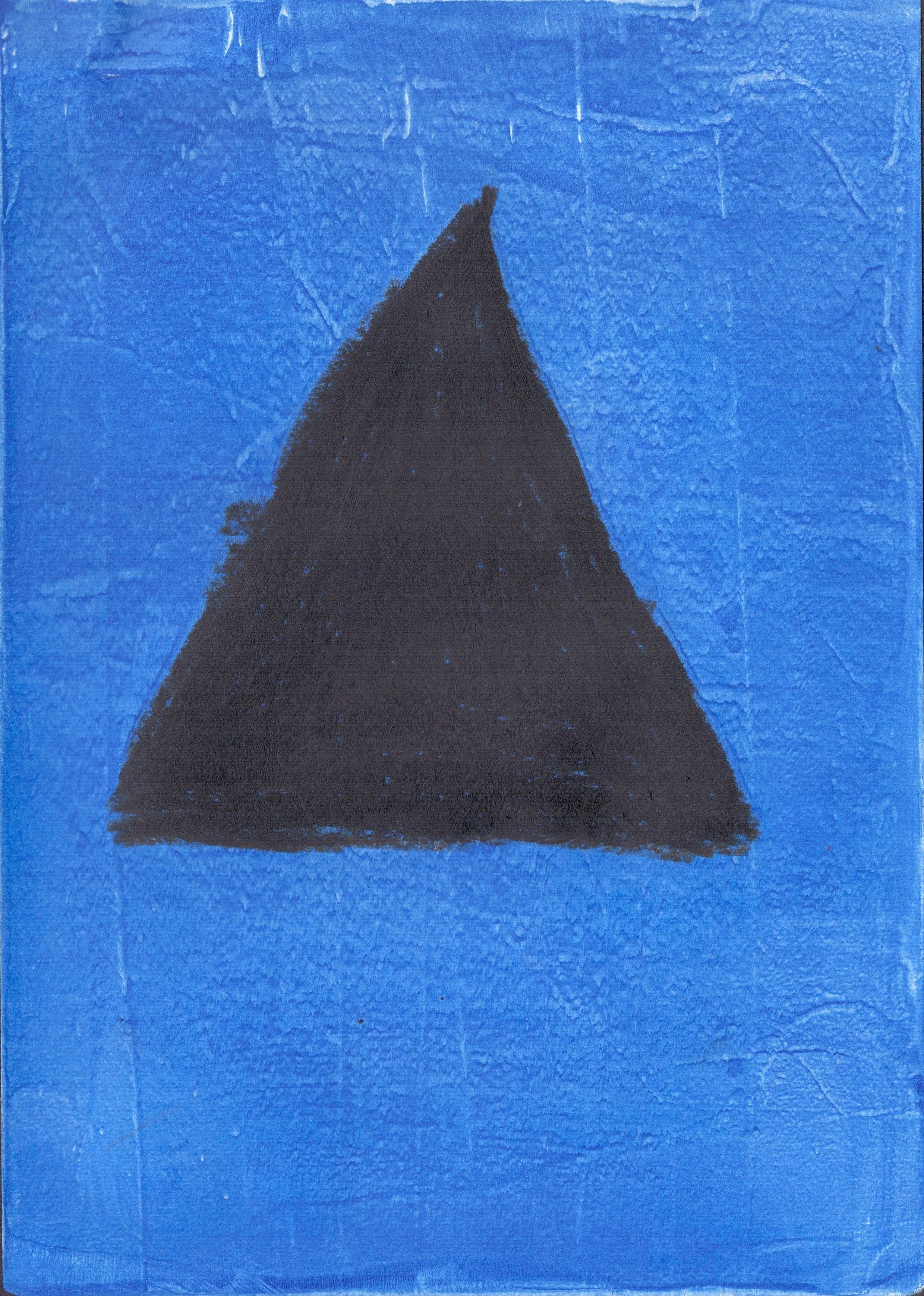 Black Triangle on Blue, A4 Gel Print 2026