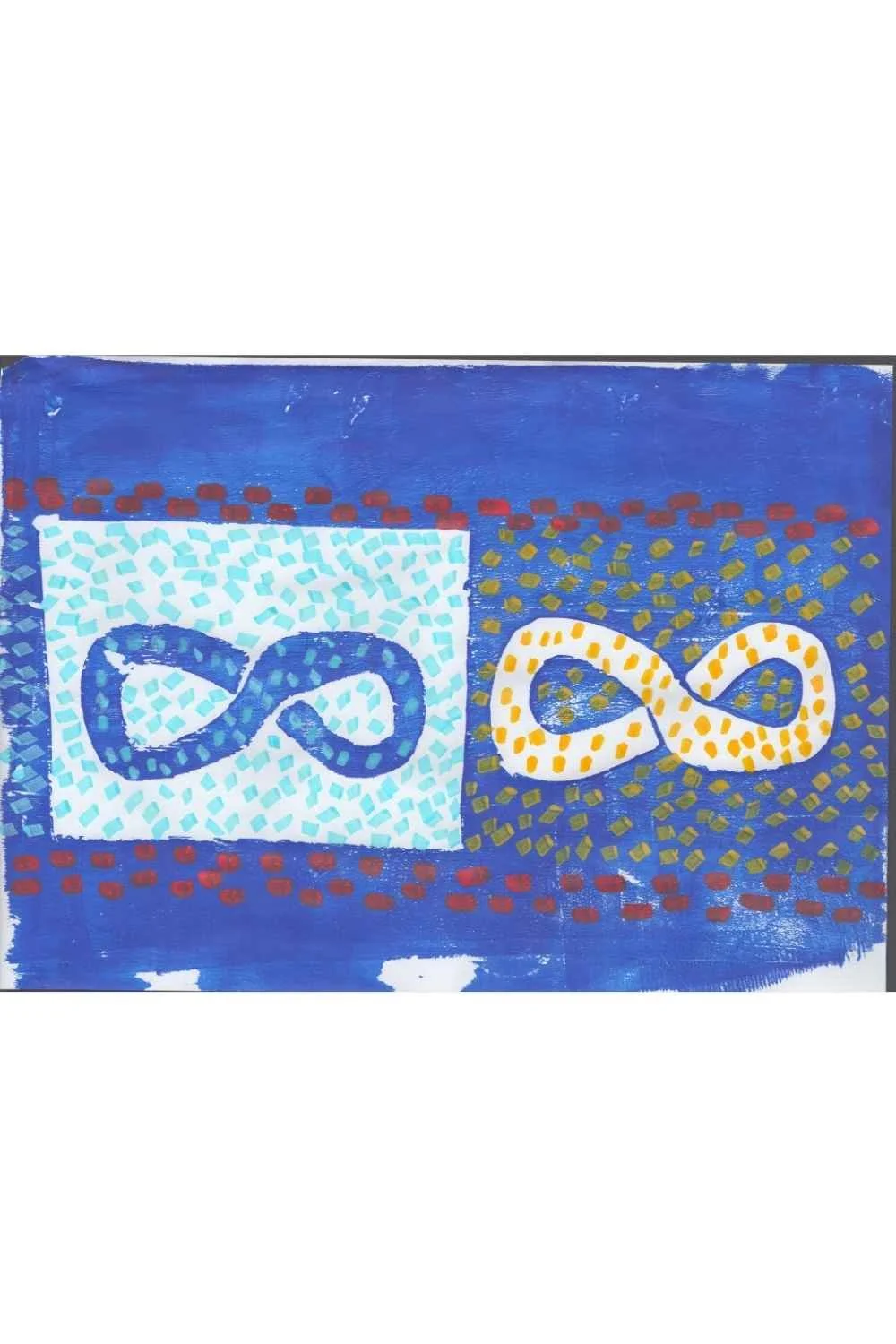 2 Infinity Symbols Dots , A4 Gel Print 2026