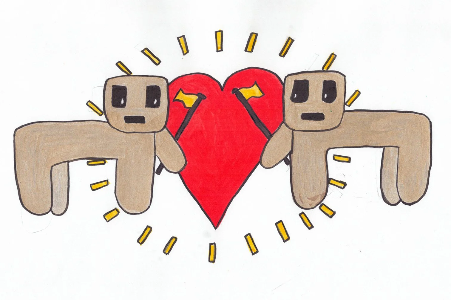 heart with autism creatures & flags for postcard.jpg