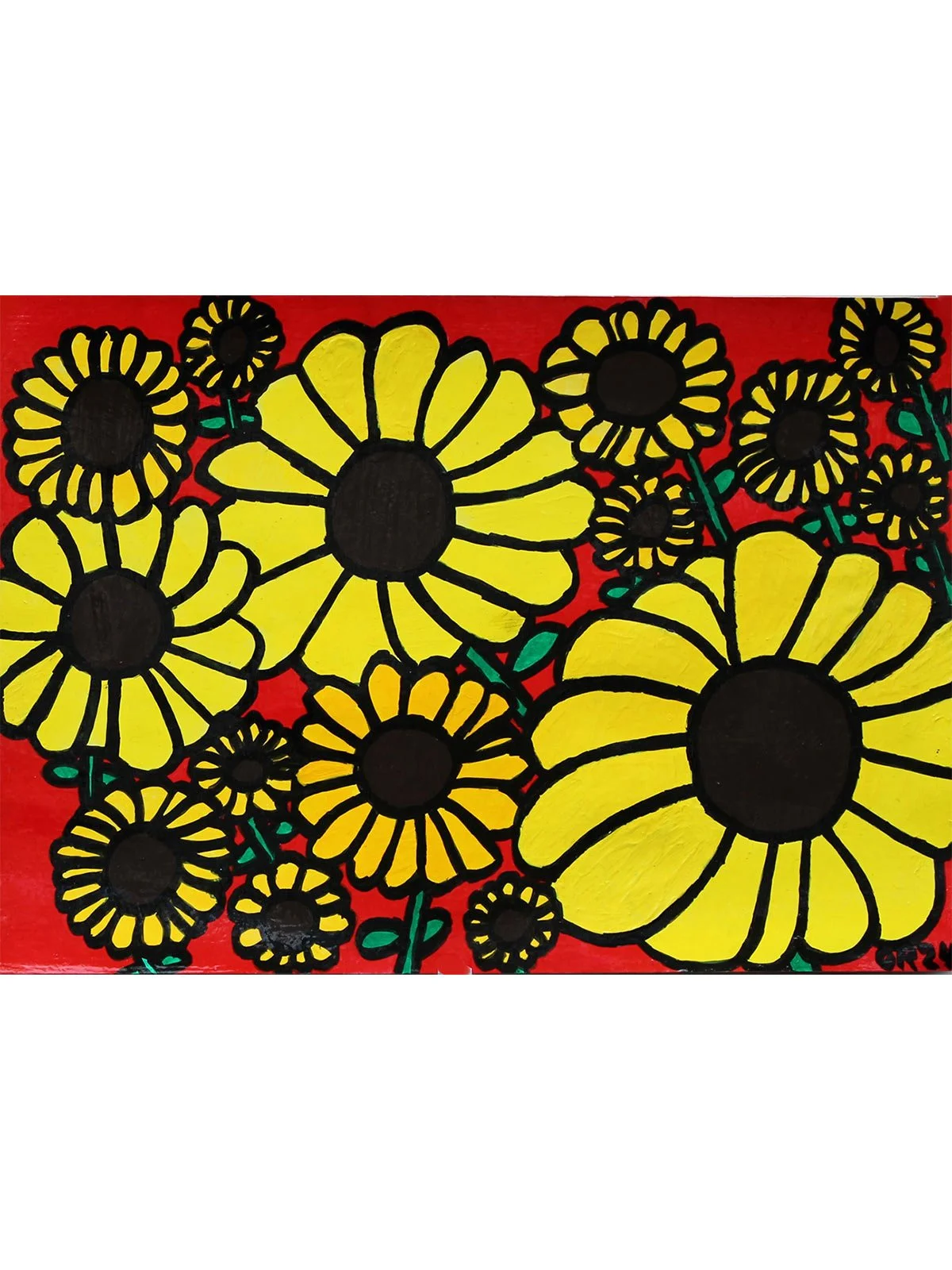 Sunflowers acrylic on paper 297mm x 420mm A3 2024