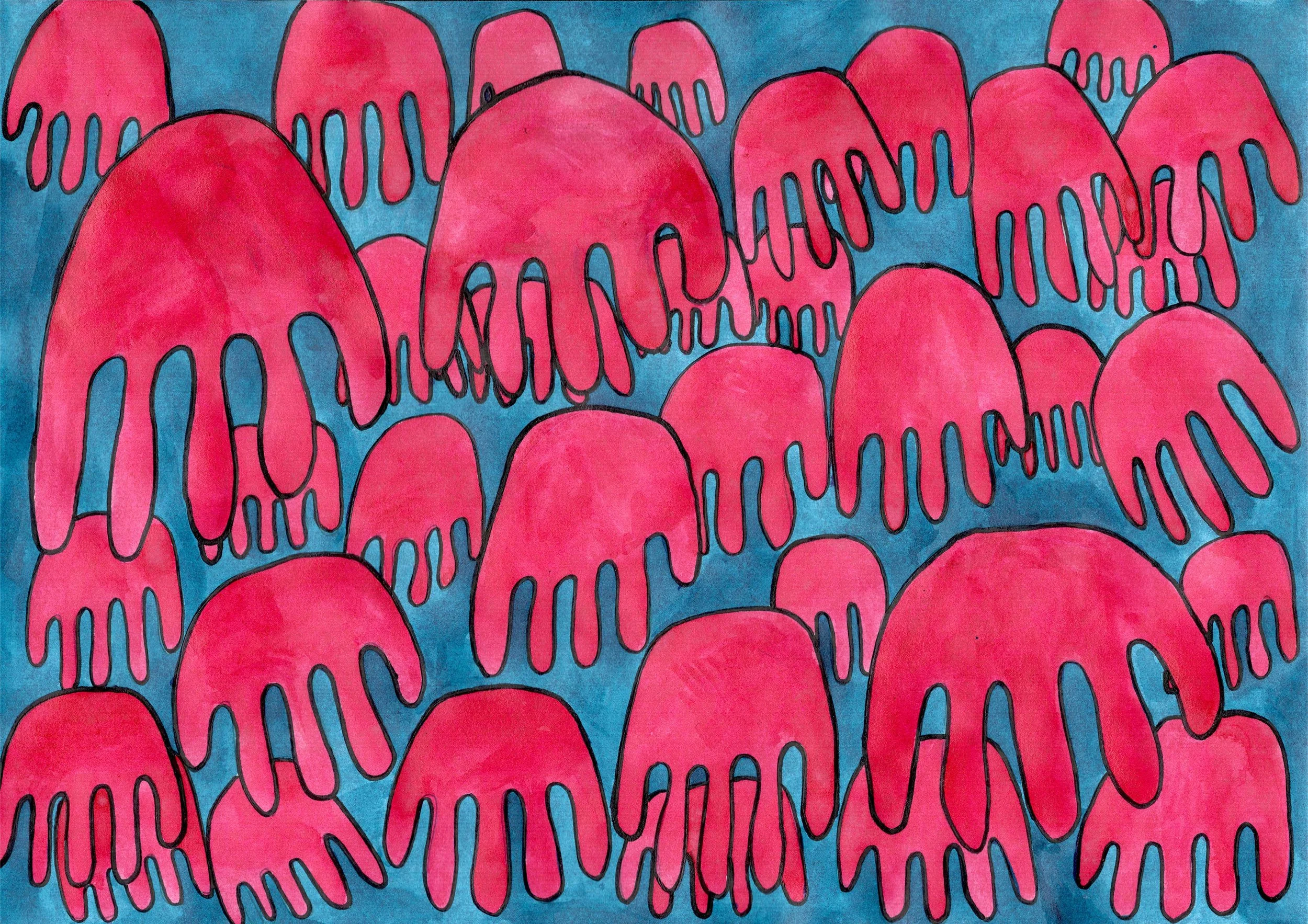 Jellyfish Hands - Ink on paper A4 2024