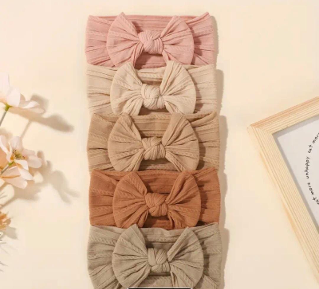 Stirnband ( beige, braun weiss, rosa)