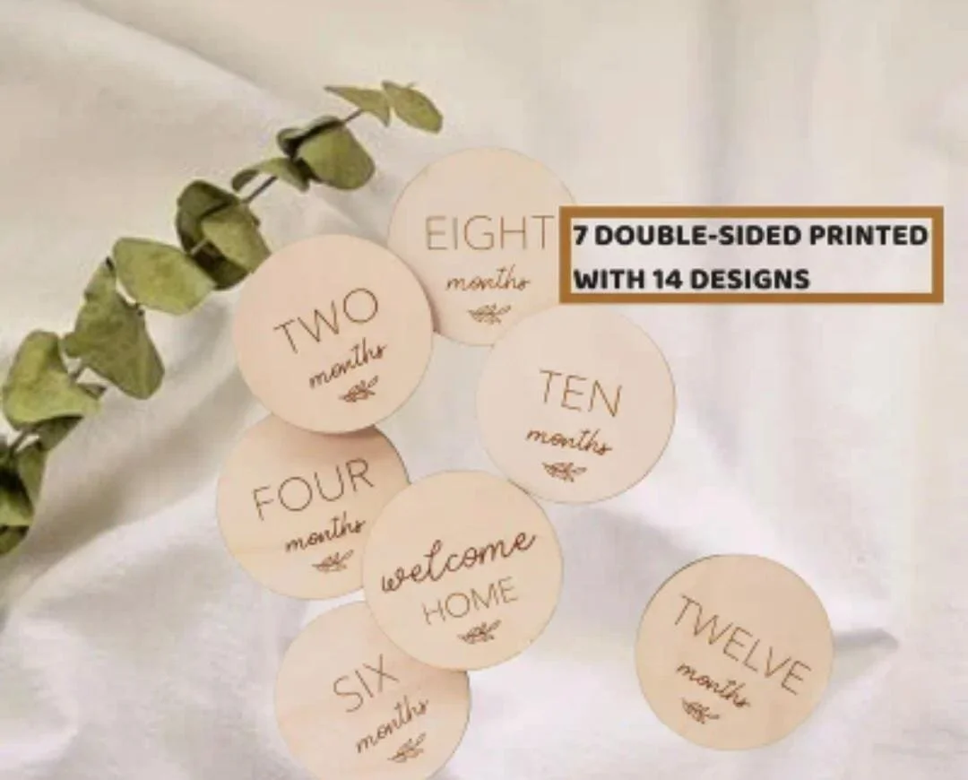 Holzrondellen mit Beschriftung