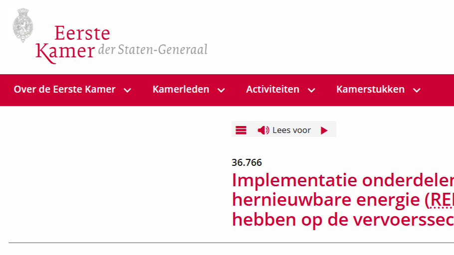 Eerste kamer heeft het wetsvoorstel voor de ERE-vergoeding, Richtlijn (EU) 2023/2413 aangenomen.
