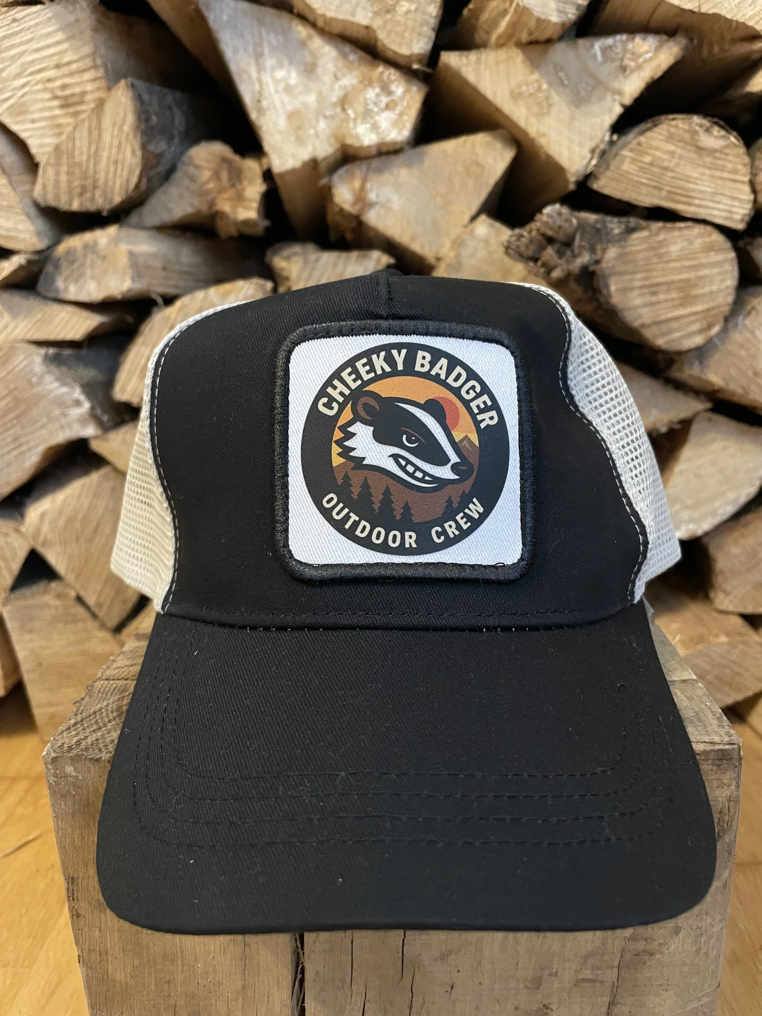 Cheeky Badger Outdoor Crew Hat - Black/Stone