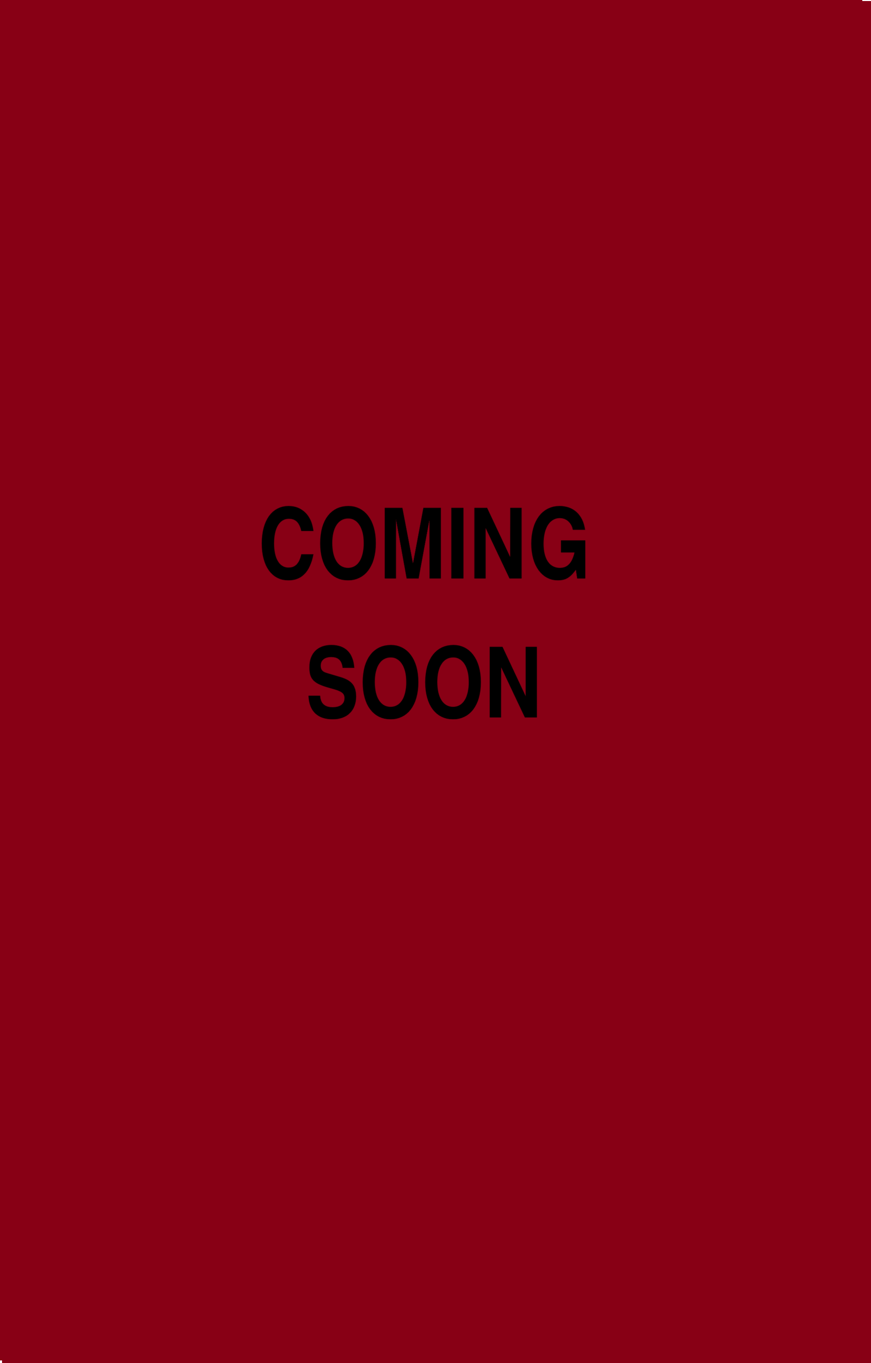 A red gradient background with black text that says "Coming Soon."
