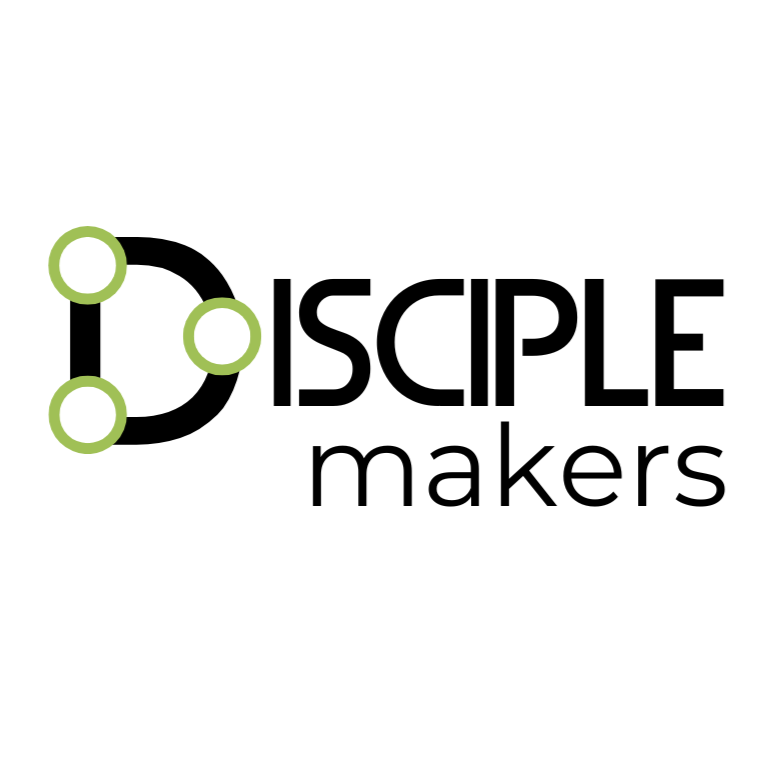 Logo for Disciple Makers featuring a stylized letter D with three green circles and the text 'Disciple Makers' in black