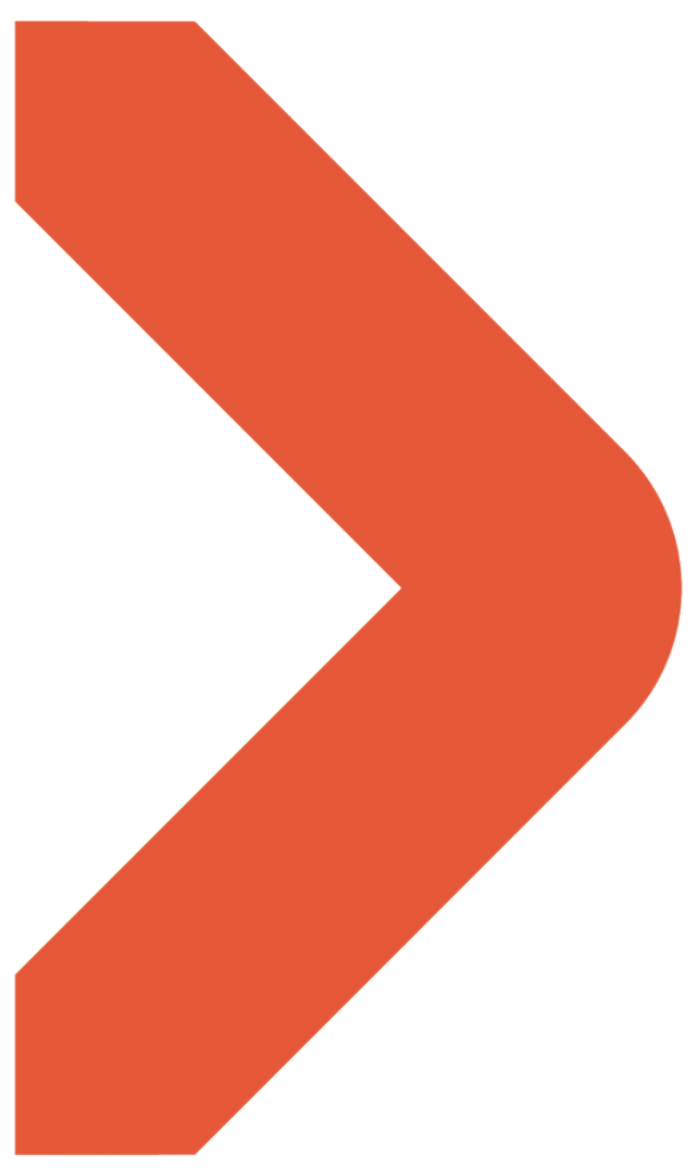 Bold orange arrow pointing to the right - shape from The Bridge logo