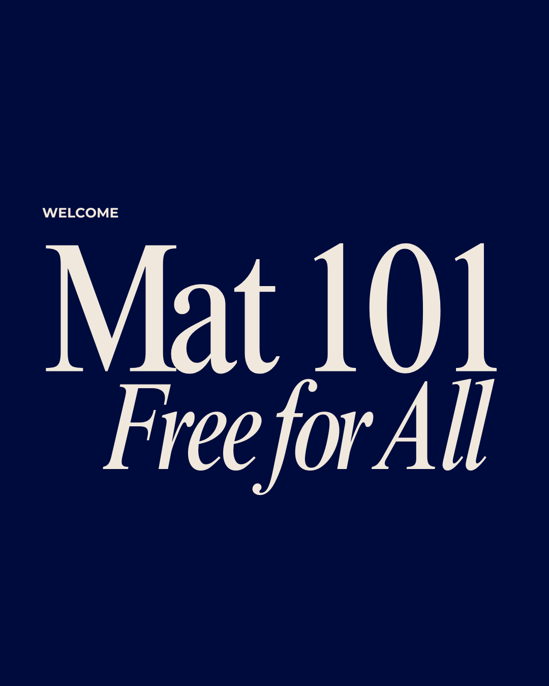Free Community Mat Classes
