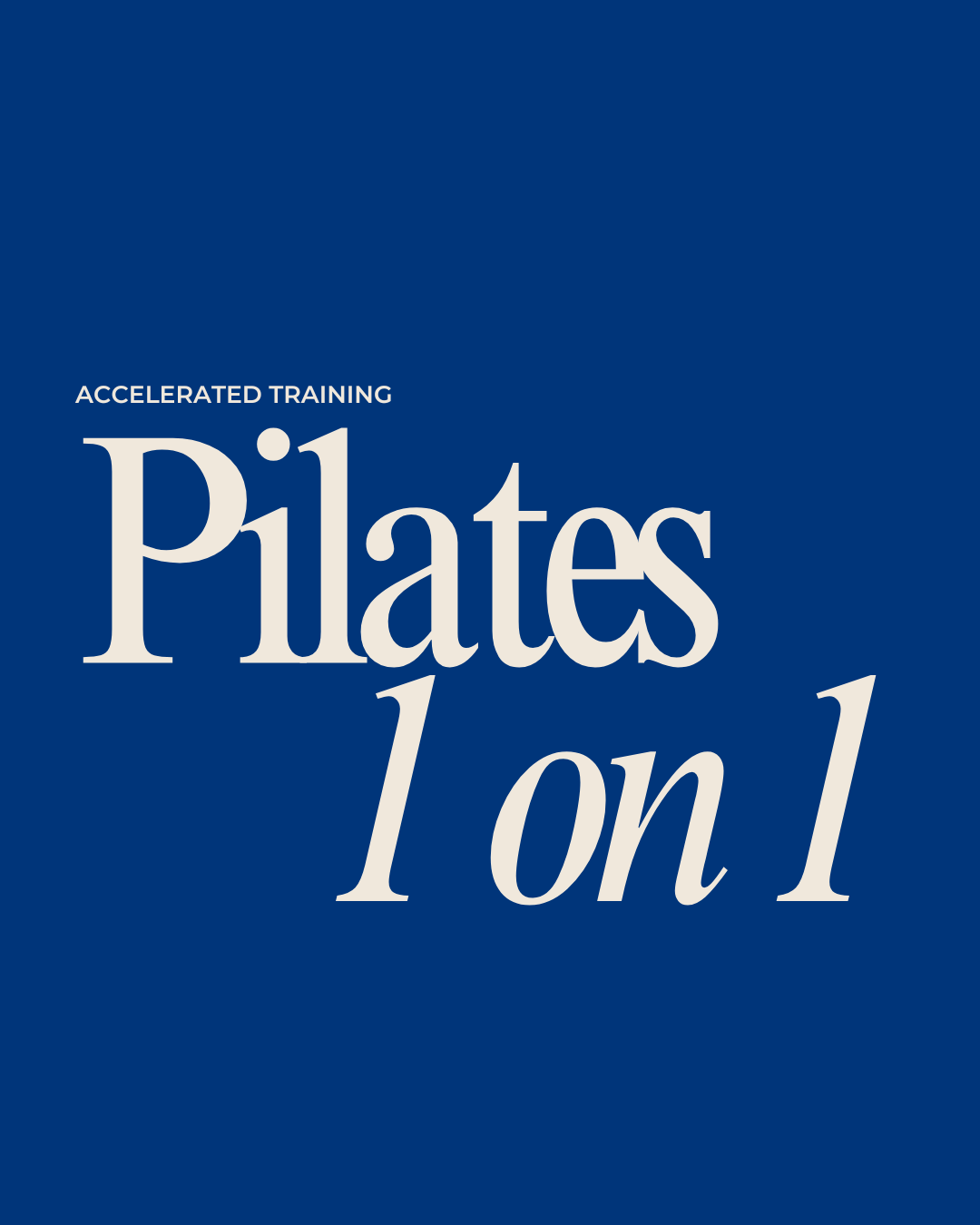 Blue cover with white text for 'Accelerated Training Pilates 101'