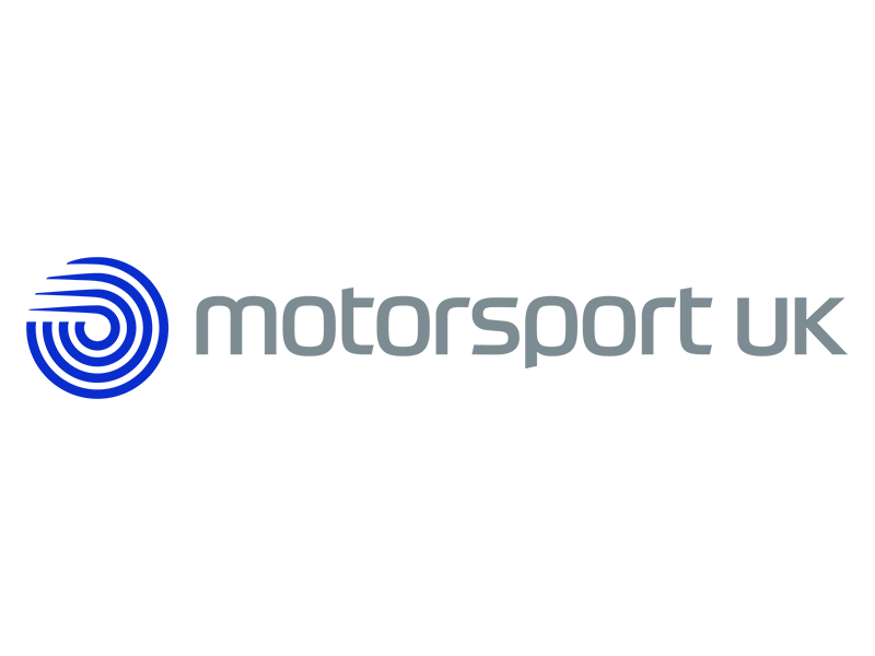 Motorsport UK logo with a blue circular emblem and the text 'motorsport uk' in gray.