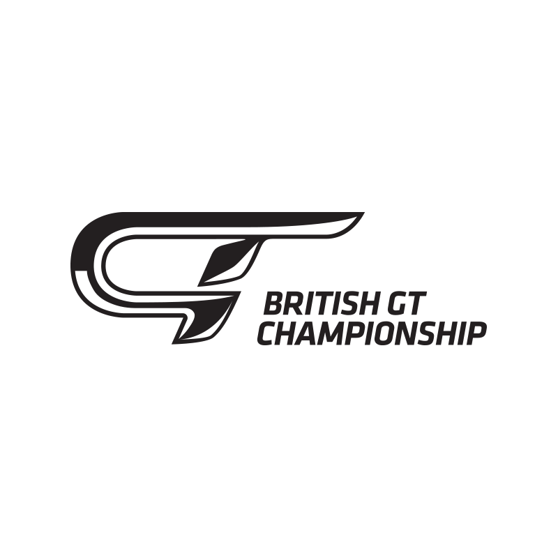 Logo for British GT Championship featuring a stylized racing car outline and the text 'BRITISH GT CHAMPIONSHIP'.