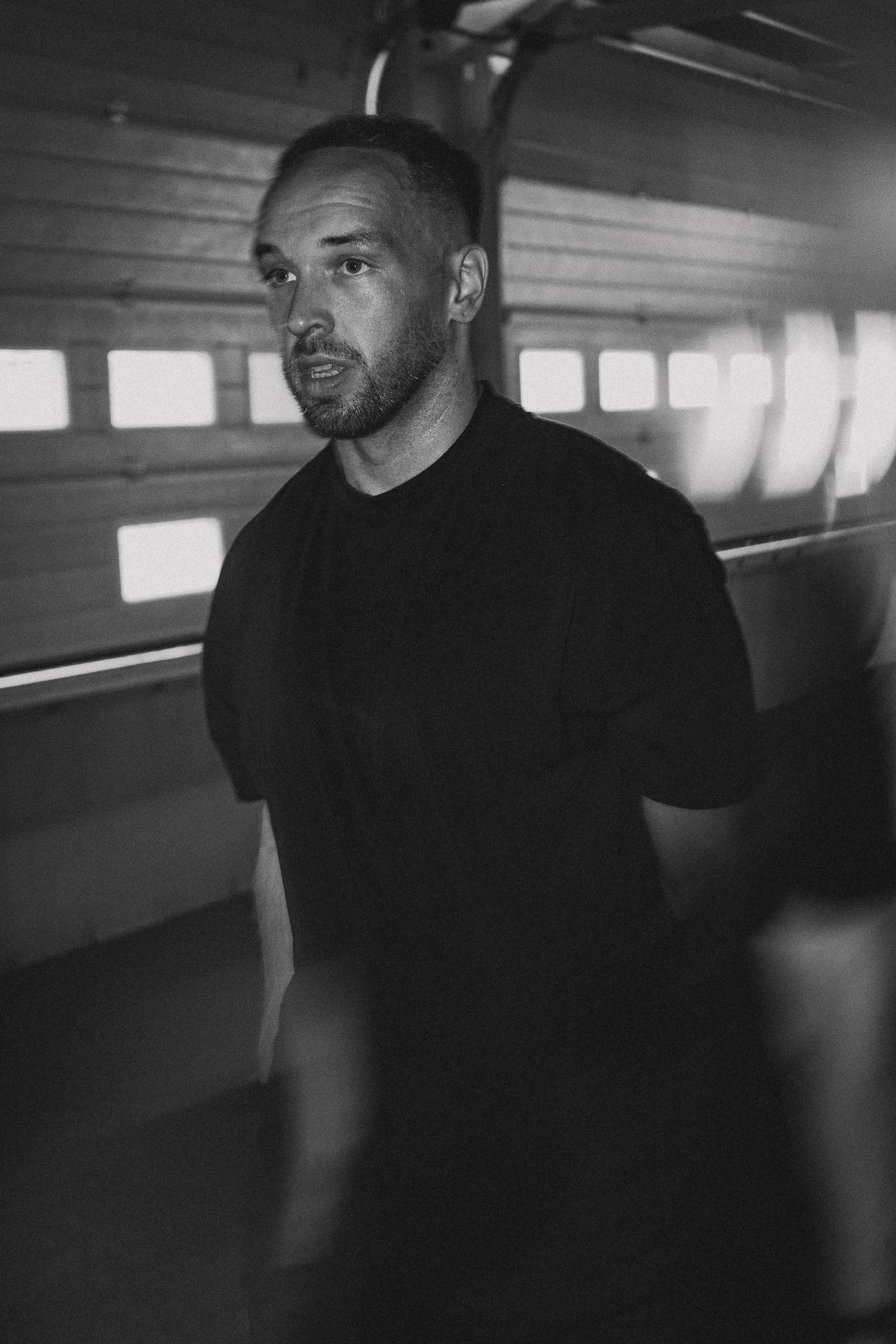 Athlete walking through a training corridor at Lilleshall National Sports Centre for the Torra Performance campaign