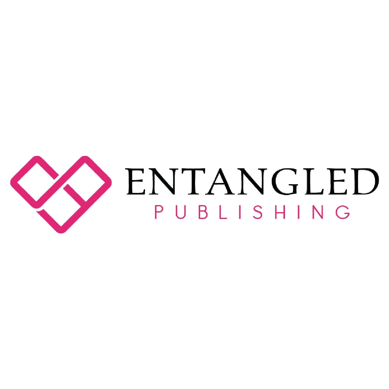 Logo of Entangled Publishing with pink geometric design and black and pink text.
