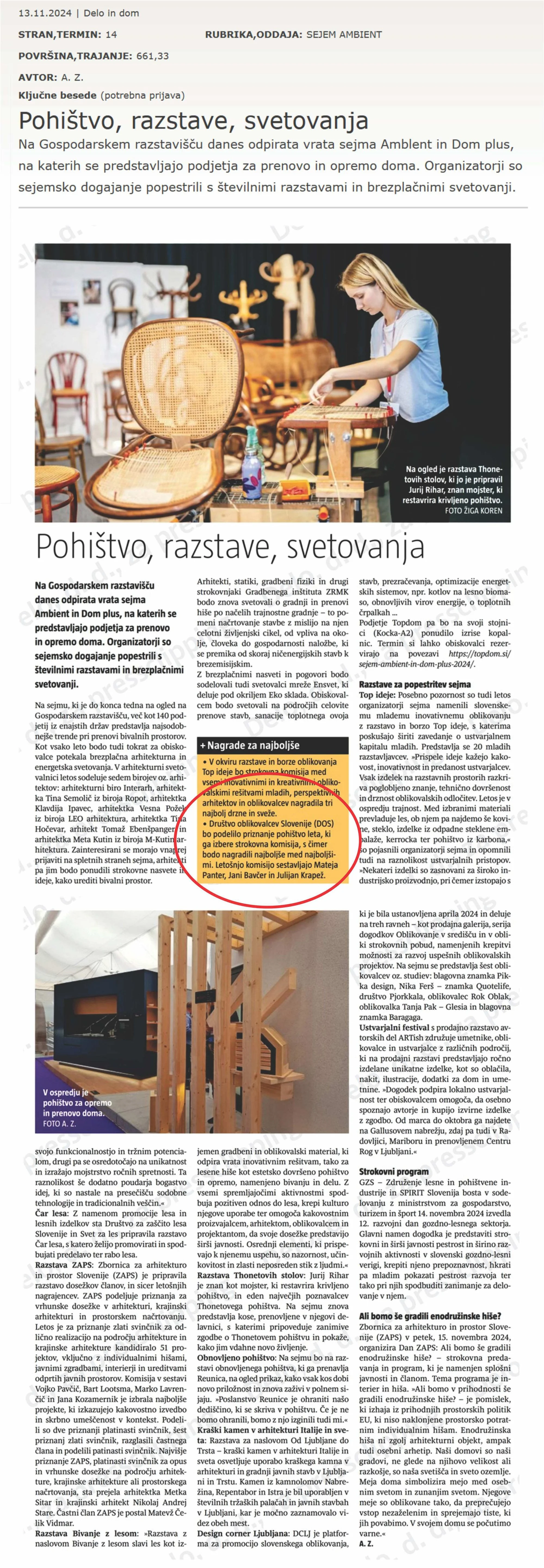 Delo in dom / 13. november