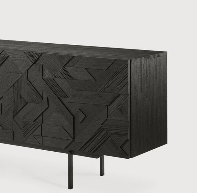 Buffet en enfilade en bois noir foncé