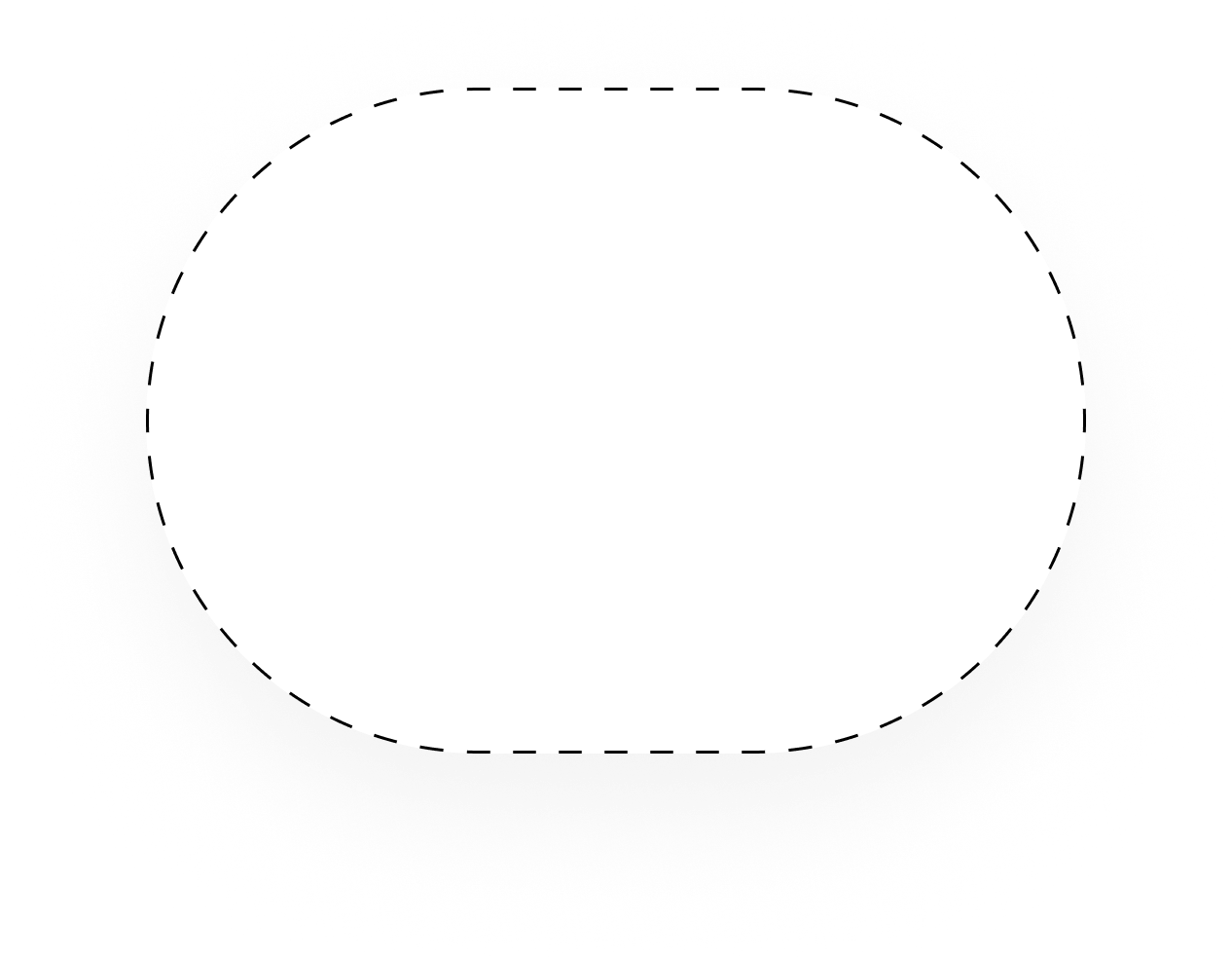 Grayscale image of a large oval with a black border and a white center