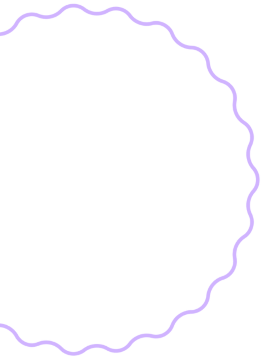 A black background with a wavy, purple outline forming a circular shape.