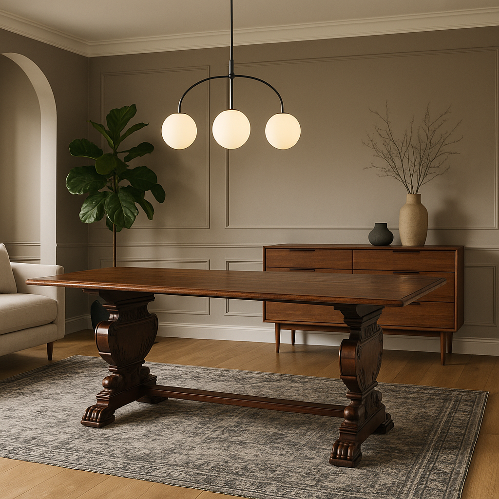 Victorian “Baronial” Carved Oak Trestle Table.png