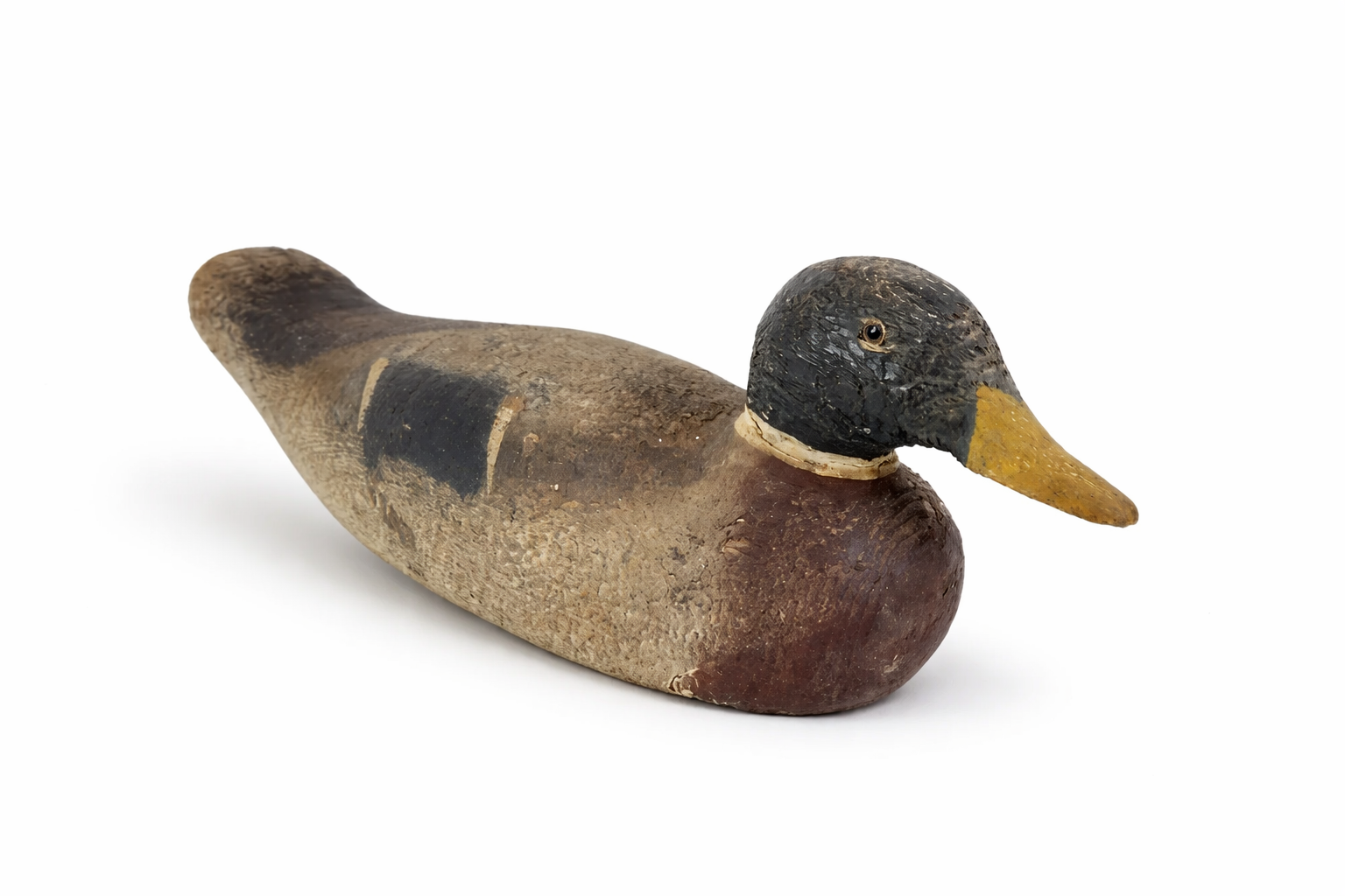 1064 Antique hand-carved wooden duck decoy with original paint.png