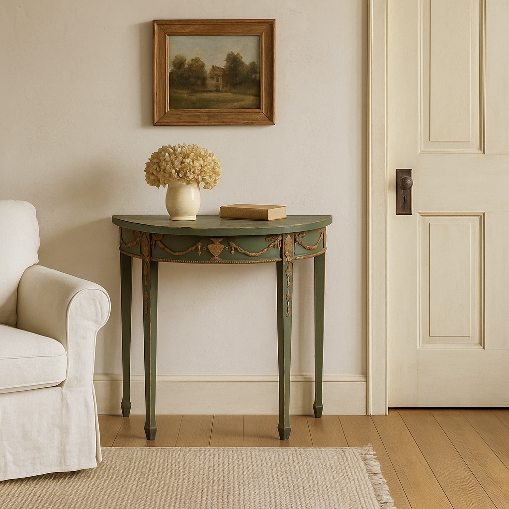1977 Antique French-Style Painted Demi-Lune Console Table  - lifestyle.png