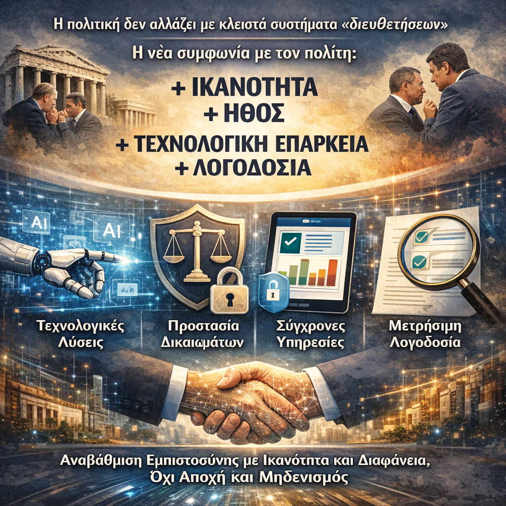 Από την απαξίωση στην ανανέωση. Ικανότητα, ήθος και τεχνολογική επάρκεια ως το νέο κοινωνικό συμβόλαιο.