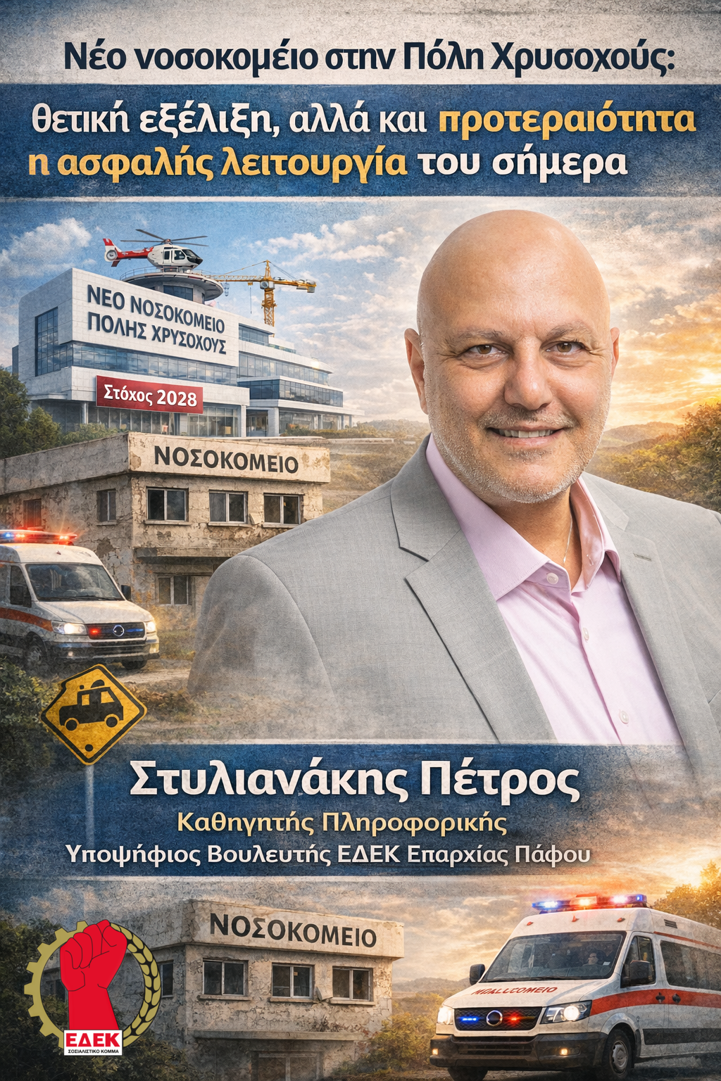 Νέο νοσοκομείο στην Πόλη Χρυσοχούς: θετική εξέλιξη, αλλά προτεραιότητα και η ασφαλής λειτουργία του σήμερα