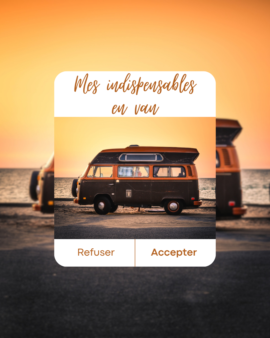 Mes indispensables en van