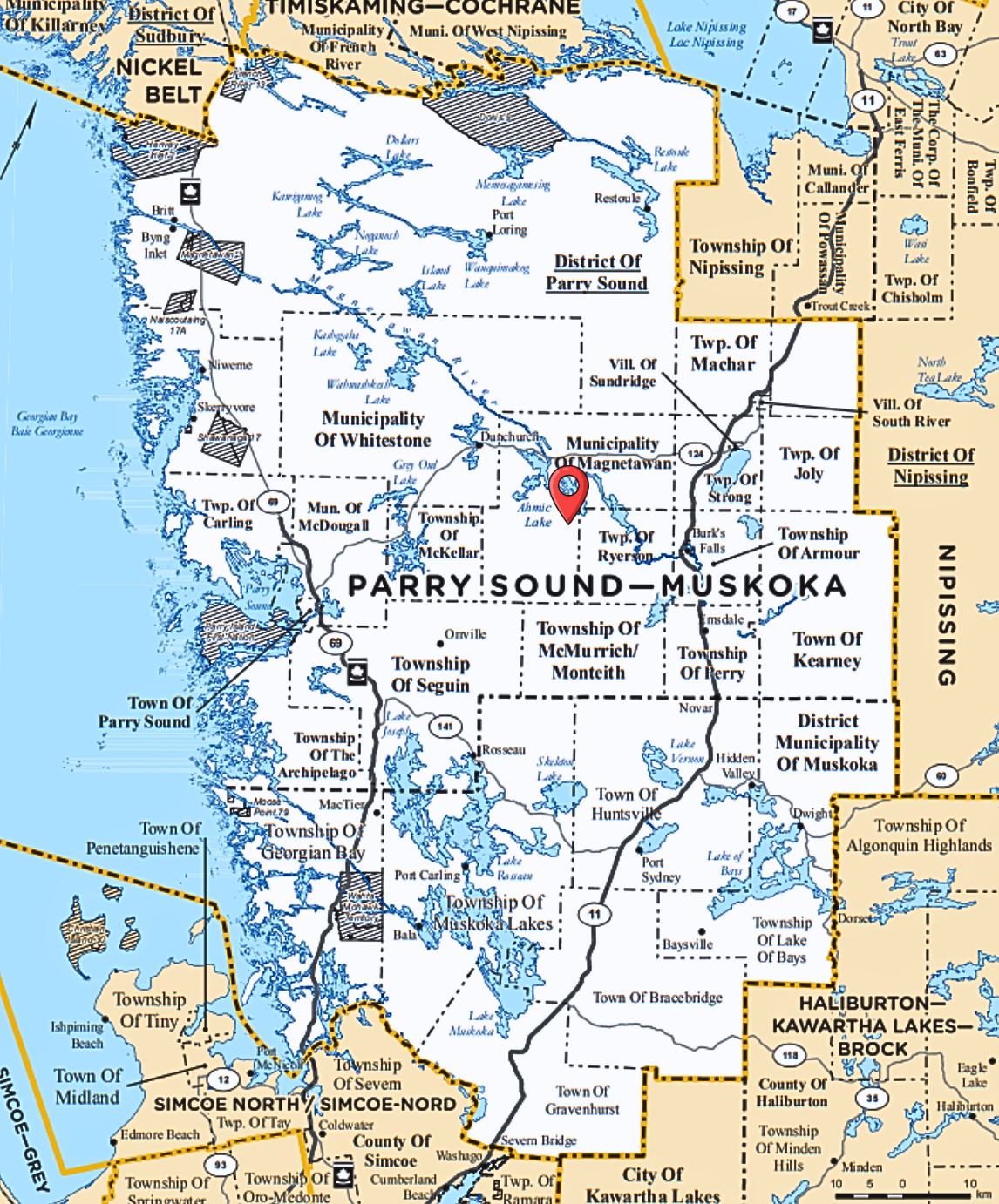 Our location on Ahmic Lake 📍