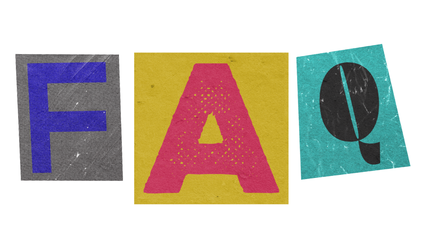 Colorful printed word 'FEAR' with each letter on a separate textured background in different colors and fonts.