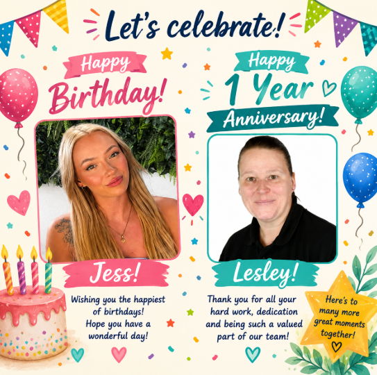 Jess' Birthday / Lesley's 1 Year Anniversary!