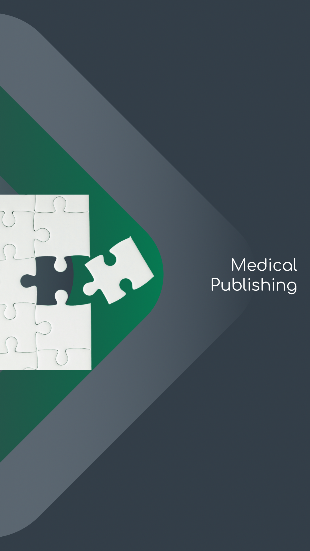 Cover of a book or publication titled 'Medical Publishing' featuring a puzzle piece design.