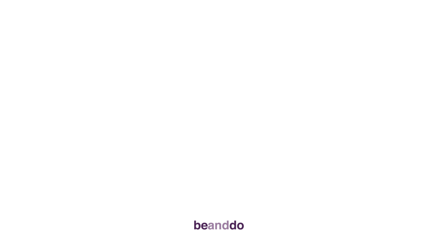 A blank white page with a small logo at the bottom that reads 'beanddo' in purple and gray text.