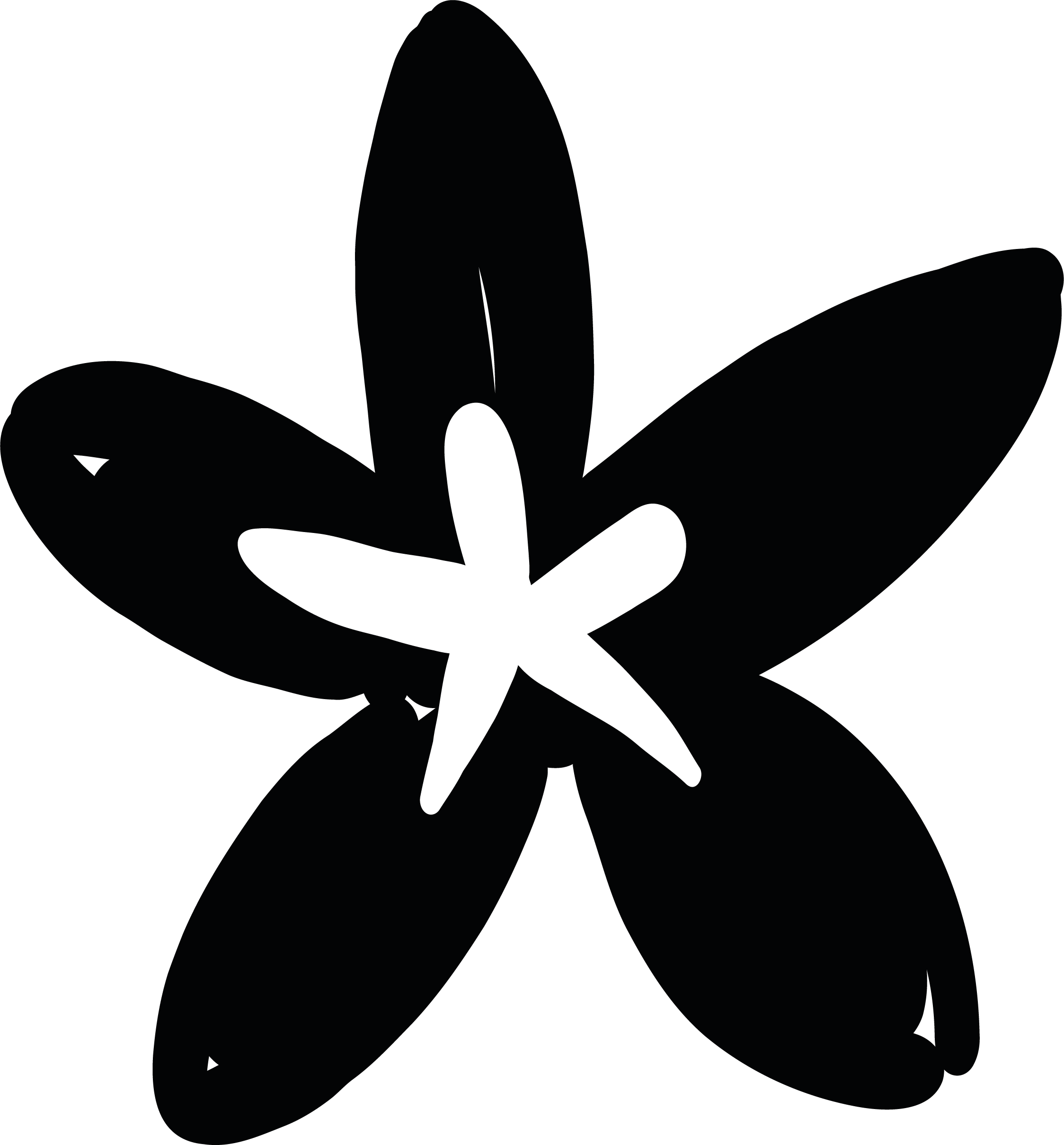 Silhouette of a butterfly with outstretched wings.